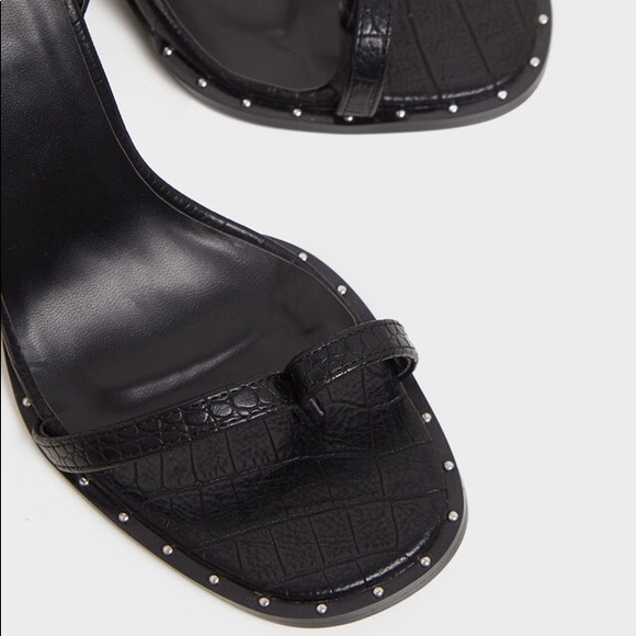 Black toe loop block heel - Picture 2 of 6